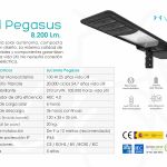 Farola solar Lucernia Pegasus de 8.300 lúmenes, ficha técnica