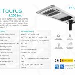 Farola solar Lucernia Taurus de 4.200 lúmenes, ficha técnica